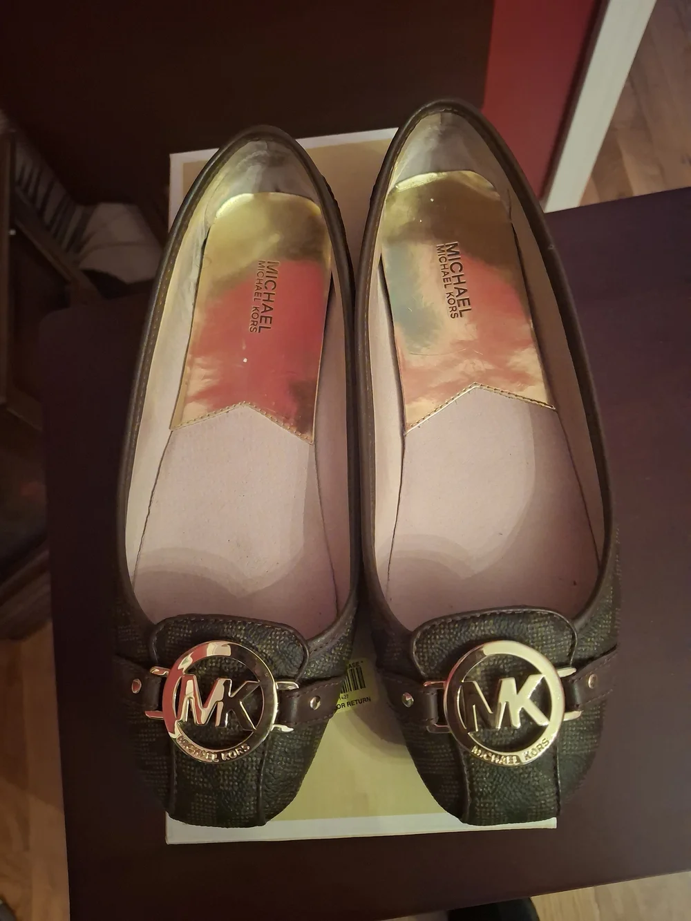 Michael Kors Brown Fulton Moccasin Flats with Signature Logo